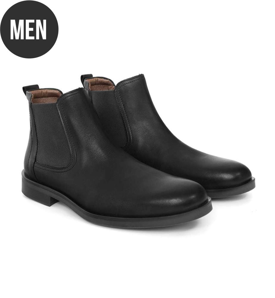 Chelsea Boots aus Leder - Schwarz