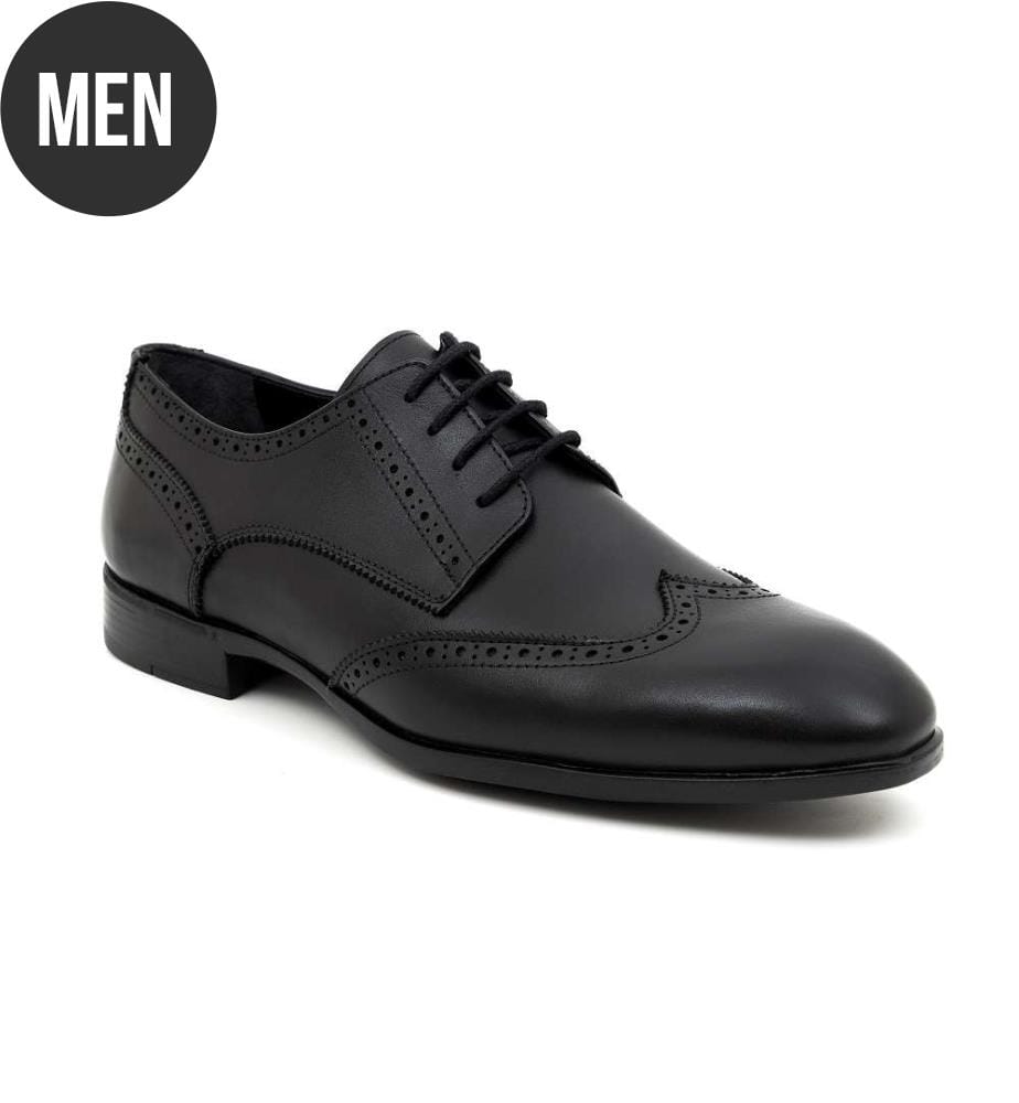 Derby-Schuhe aus Leder - Schwarz