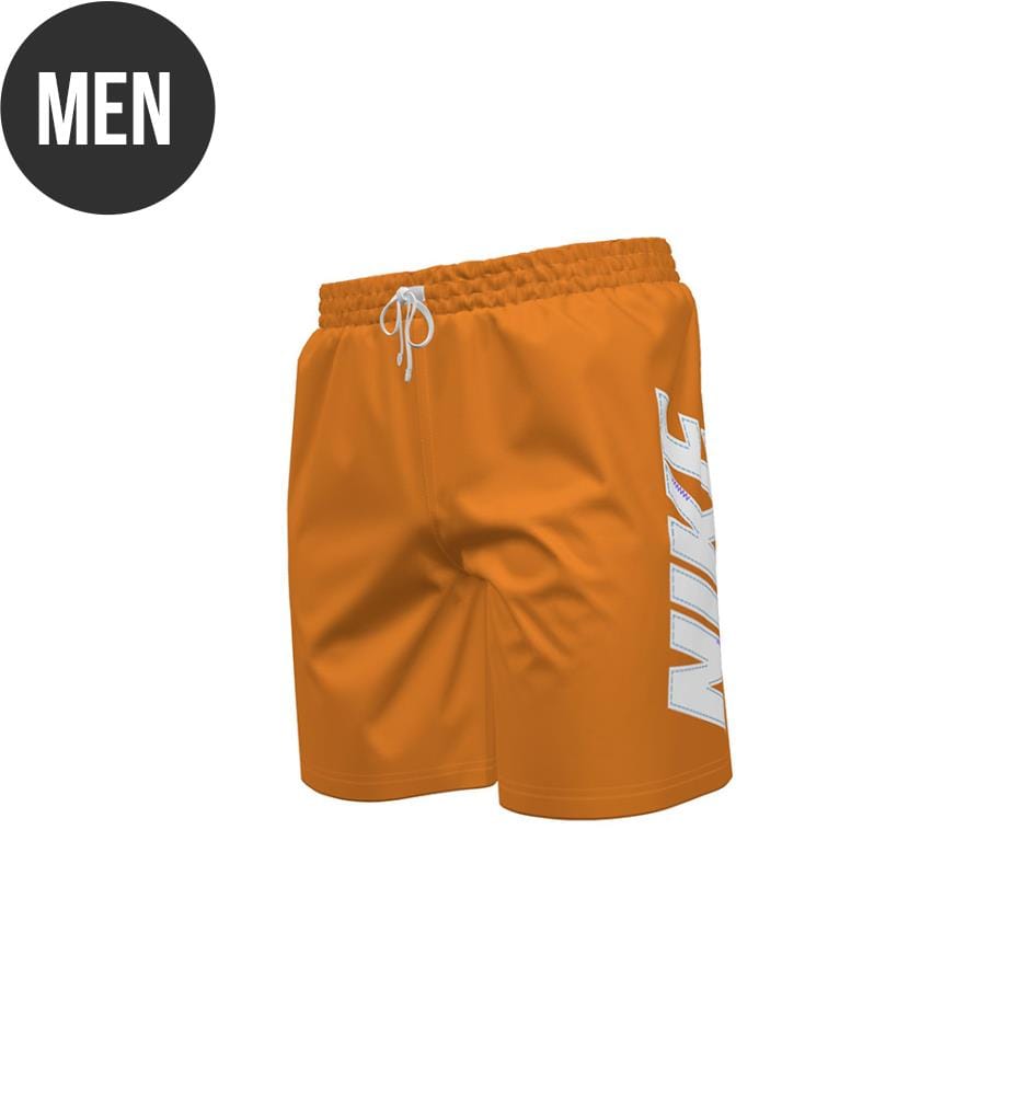 Volley 7" Big Block Badeshorts - Glänzendes Mandarinrot