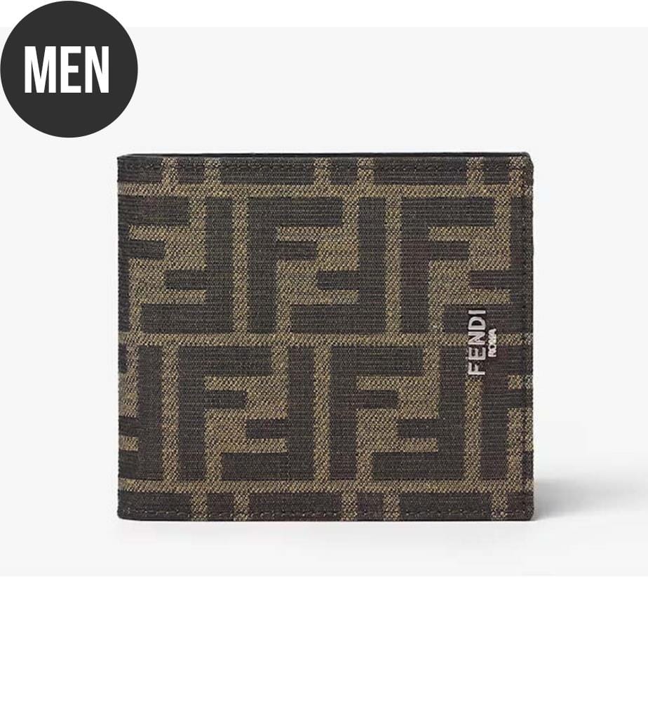 Portefeuille en Jacquard Ff - Brun