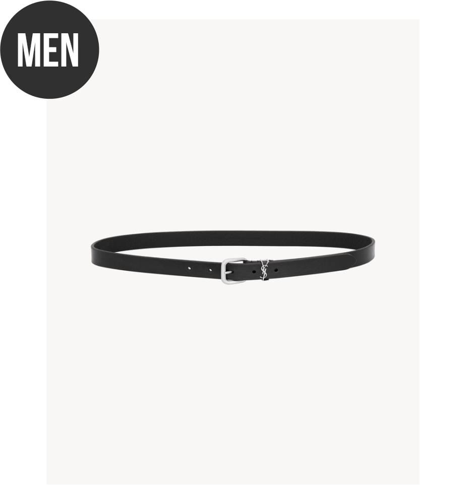 Ceinture Cassandre boucle rectangulaire cuir - Noir