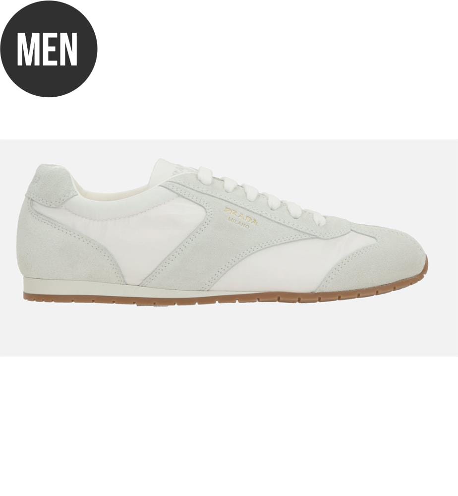Baskets en Re-Nylon et en daim - Blanc