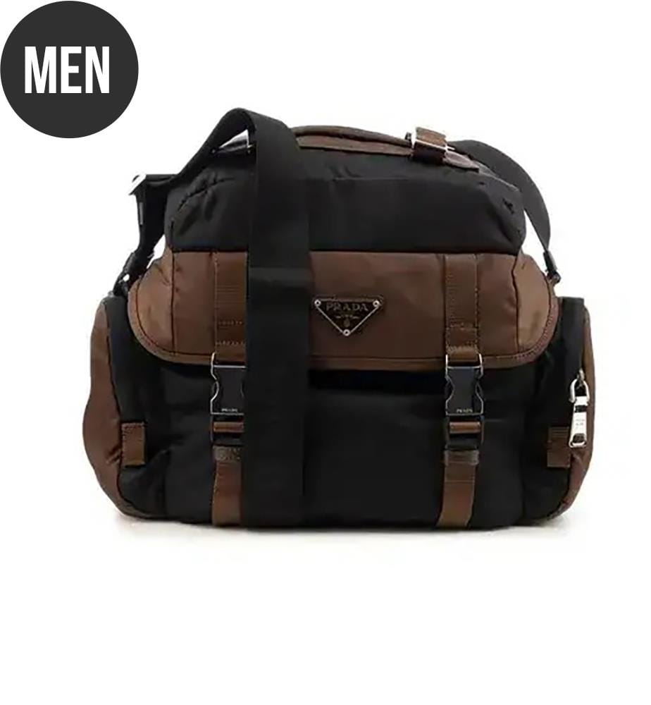 Borsa a tracolla Re-Nylon - Nero e Bruciato