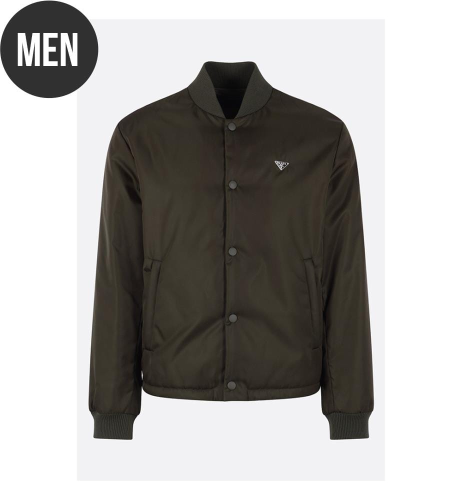 Giacca da aviatore trapuntata in Re-Nylon - Verde mimetico