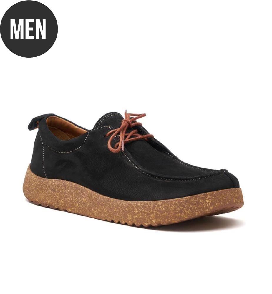 Lederschuhe mit Korksohle - Schwarz T.Nubuck