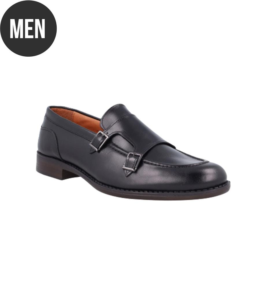 Schwarzer Leder-Monkstrap
