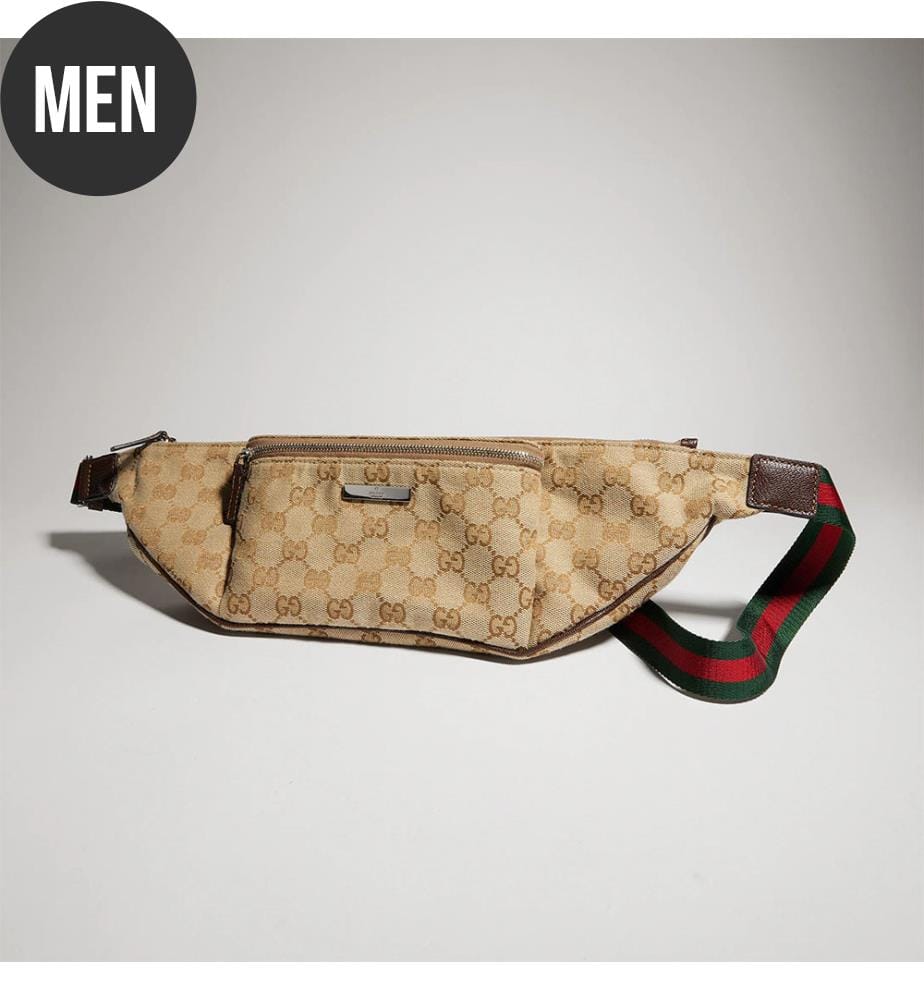 Borsa a marsupio piatta di grandi dimensioni Gucci da uomo - Beige