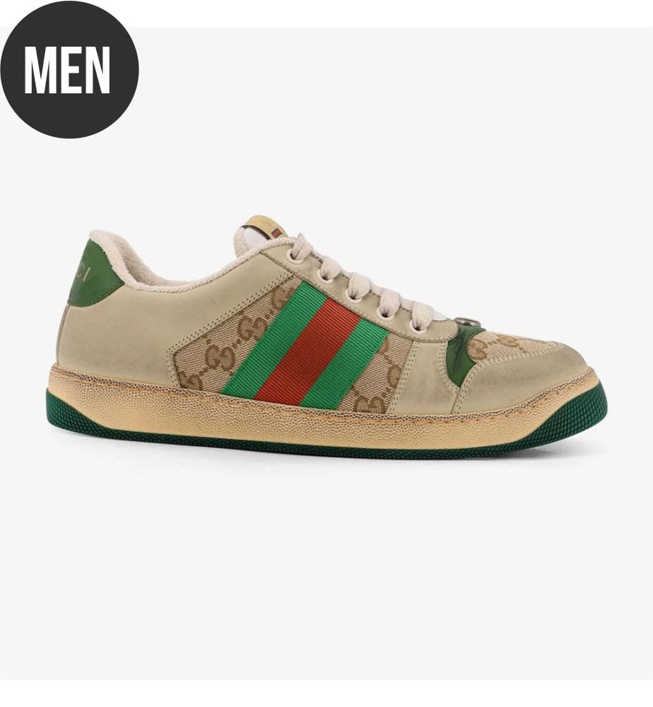 Scarpe da ginnastica basse vintage in pelle - Beige