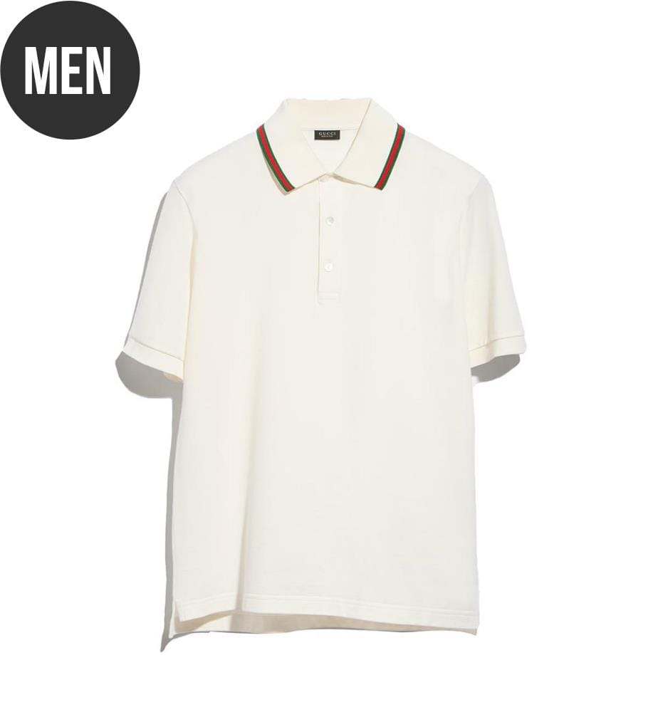 Polo con collo a V - Bianco
