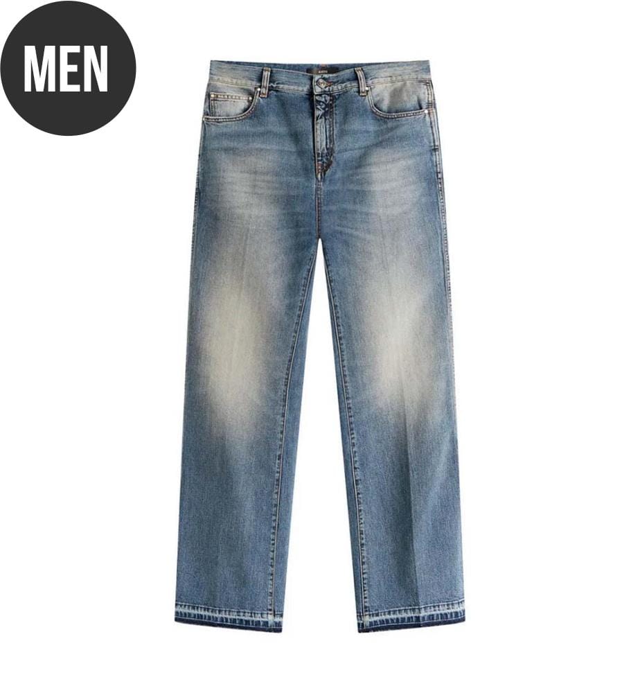 „Ma“ Fit Flared Jeans – Blau