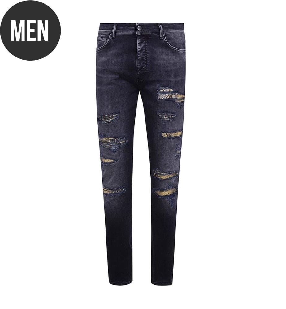 „Snake Thrasher“ Skinny-Jeans – Schwarz