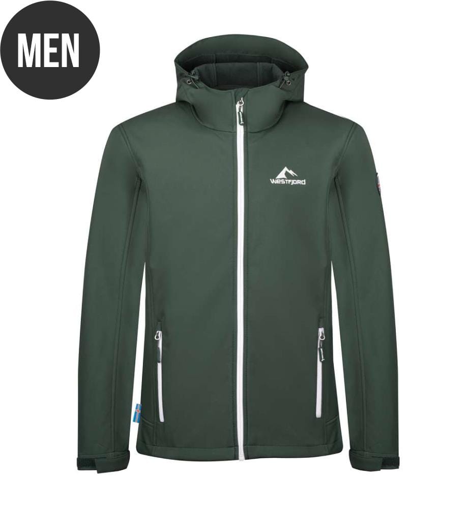 Softshell-Jacke - Dunkelgrün & Weiss