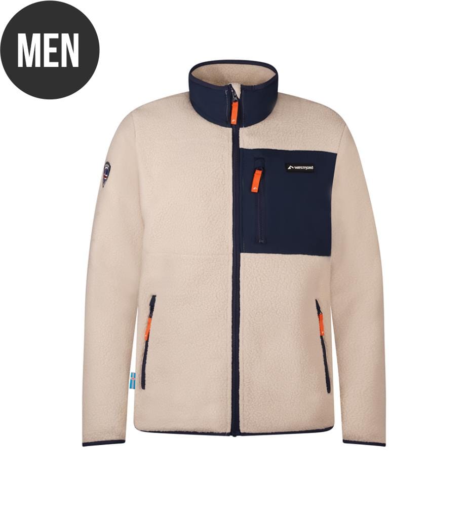 Fleece-Jacke 'Glymur' - Stormy Desert And Navy And Orange