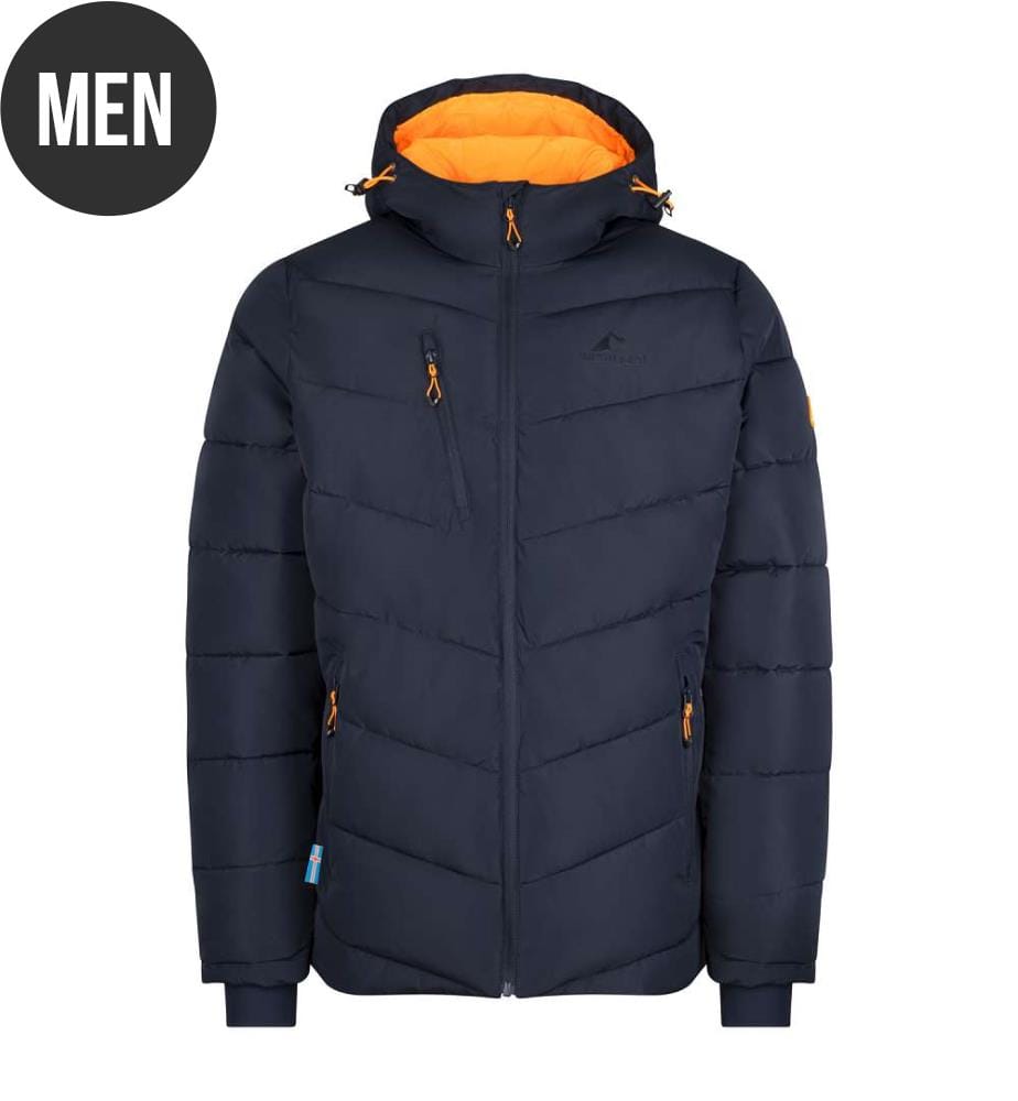 Wasserabweisende Isolierte Jacke - Dunkelmarine & Orange