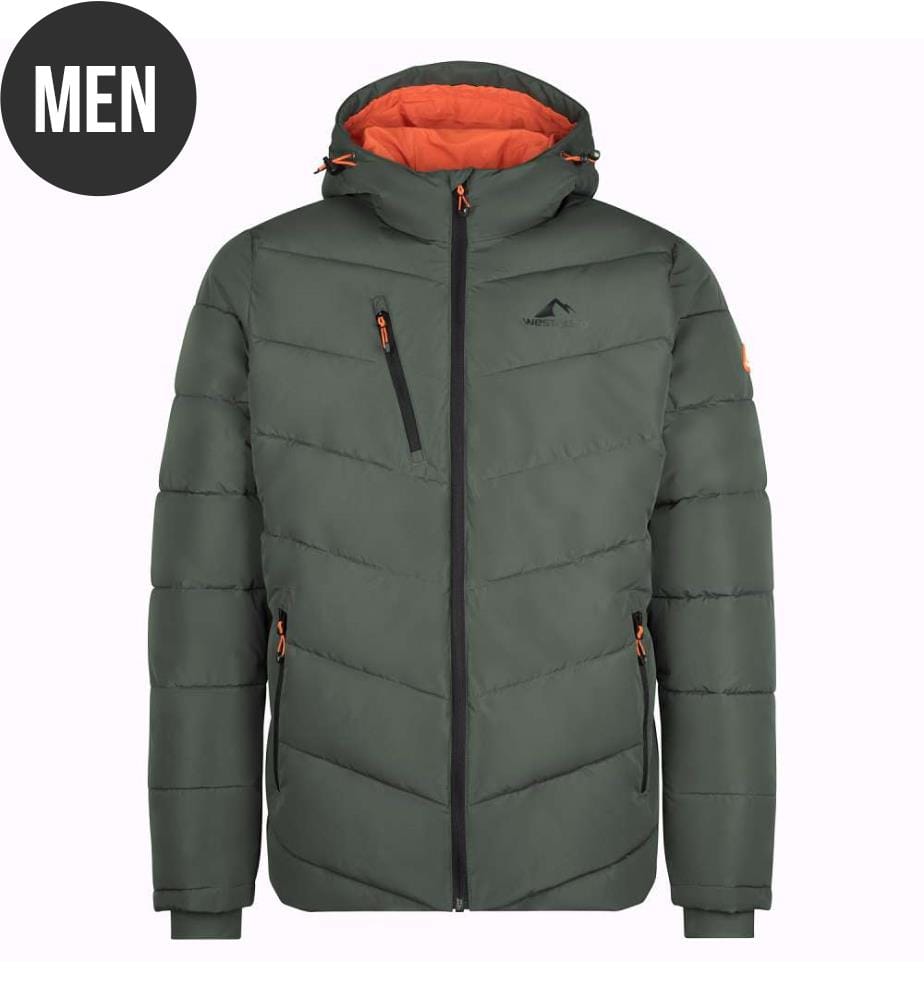 Wasserdichte, Isolierte Jacke - Dunkel-Olive & Orange