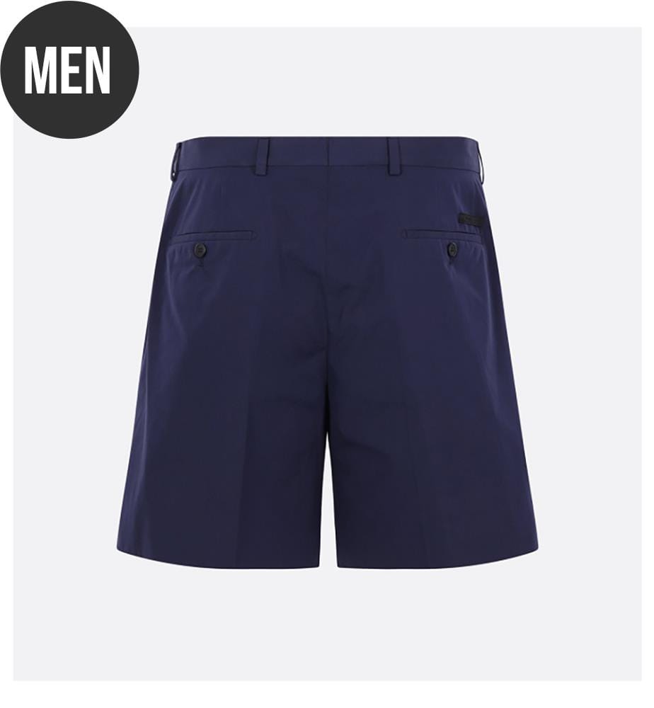 Short en popeline - Bleu marine
