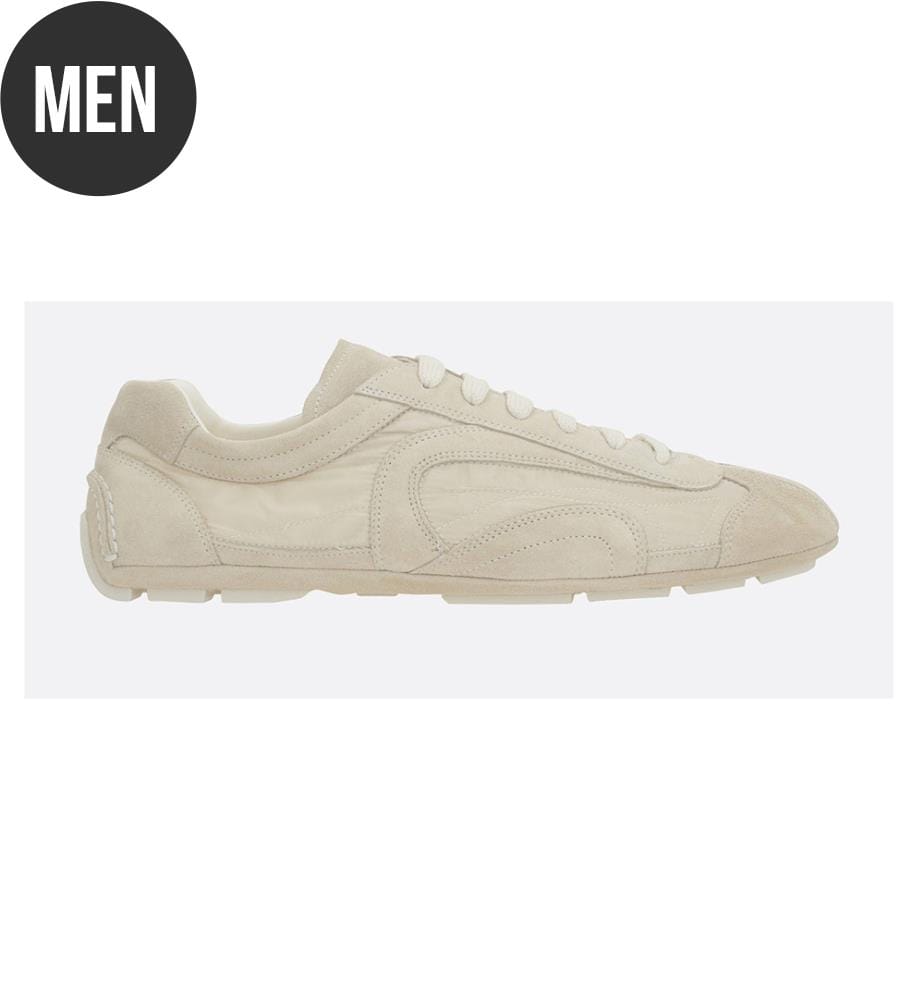 Baskets Montecarlo en Re-Nylon et daim - Ivoire