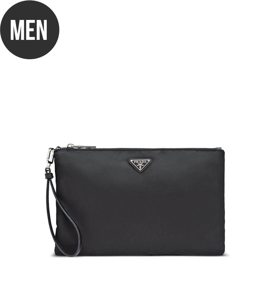 Marsupio triangolare con logo Re-Nylon - Nero
