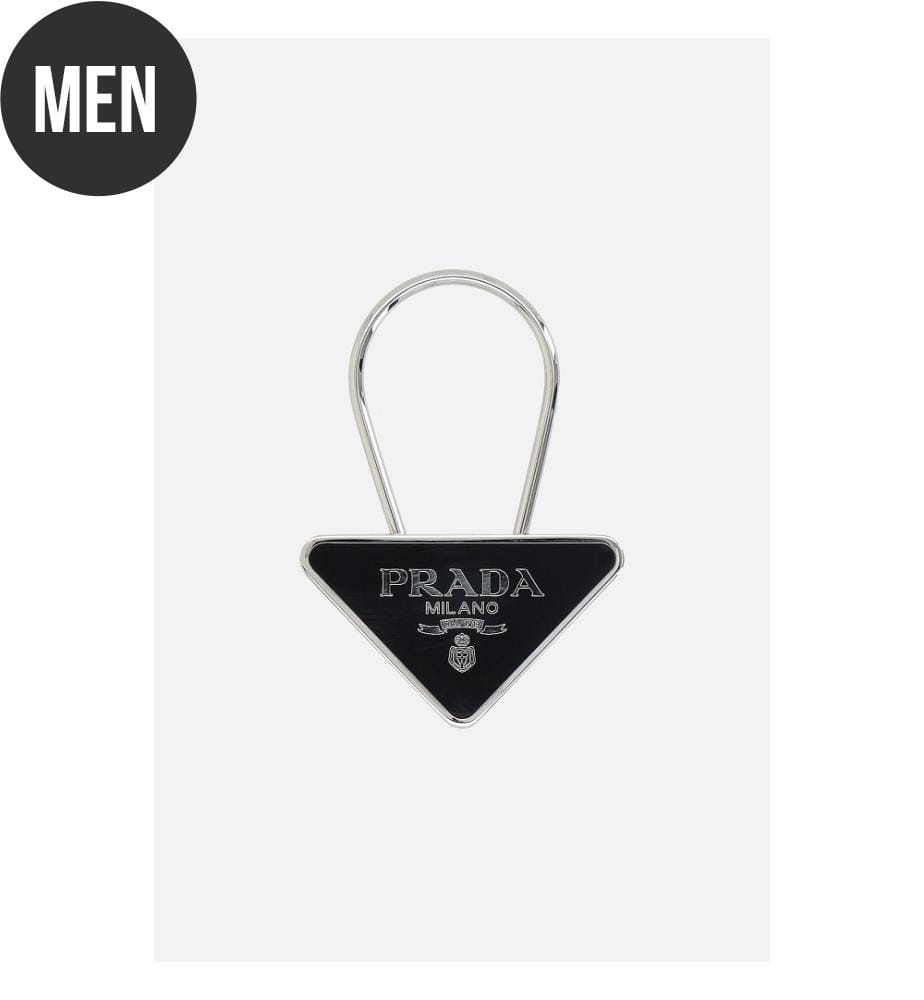 Porte-clés en métal avec logo triangulaire - Noir