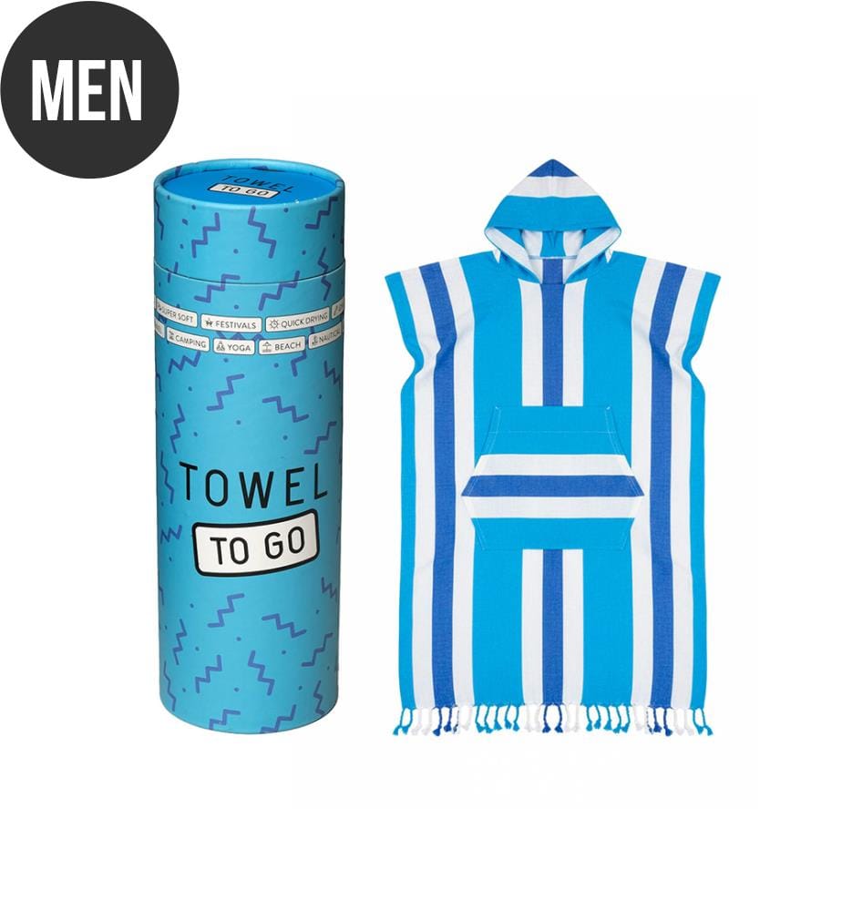 Herren-Poncho Coral Coast 100 x 180 cm – Blau