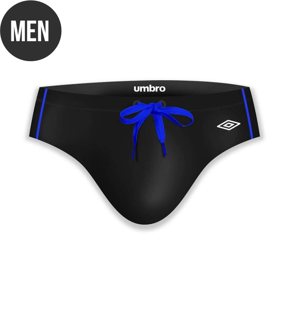 Slip de Bain avec surpiqûres couleurs - Noir et Bleu