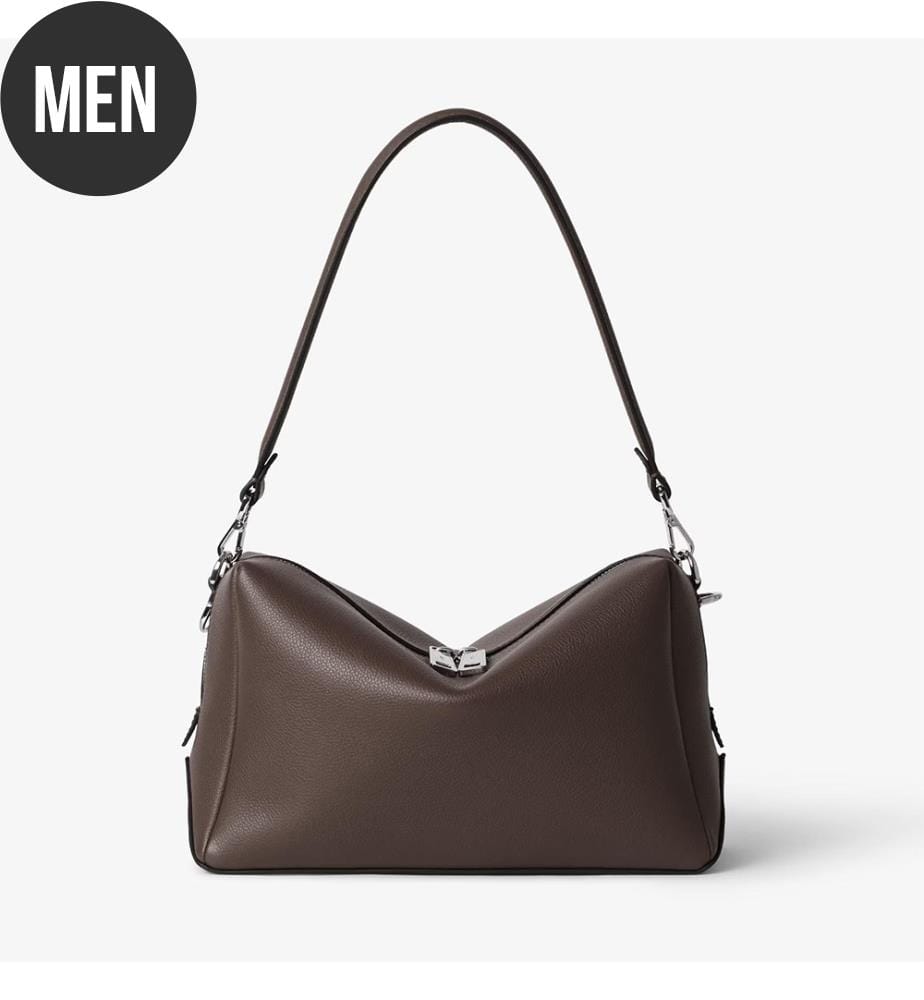 Tasche aus Kalbsleder – Schokoladenbraun und Palladium