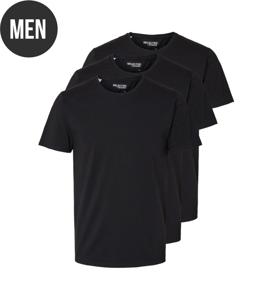 3er-Pack T-Shirts - Schwarz