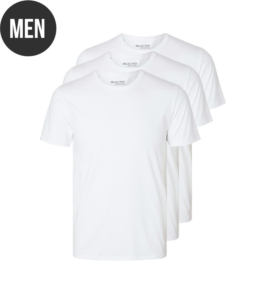 3er-Pack T-Shirts - Glänzendes Weiss