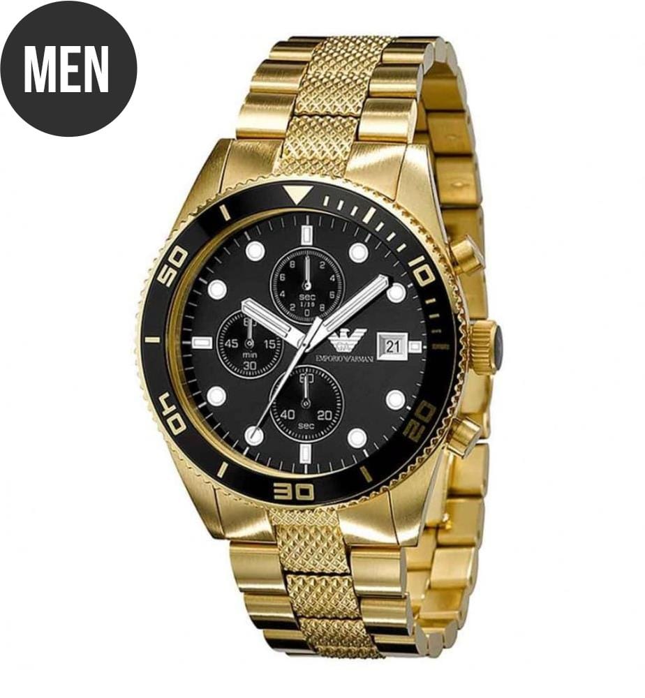 Montre à quartz en acier doré - 41 mm