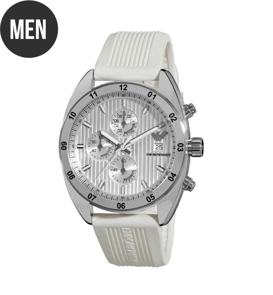 Quarzuhr Silber und Weiss AR5929 - 43 mm