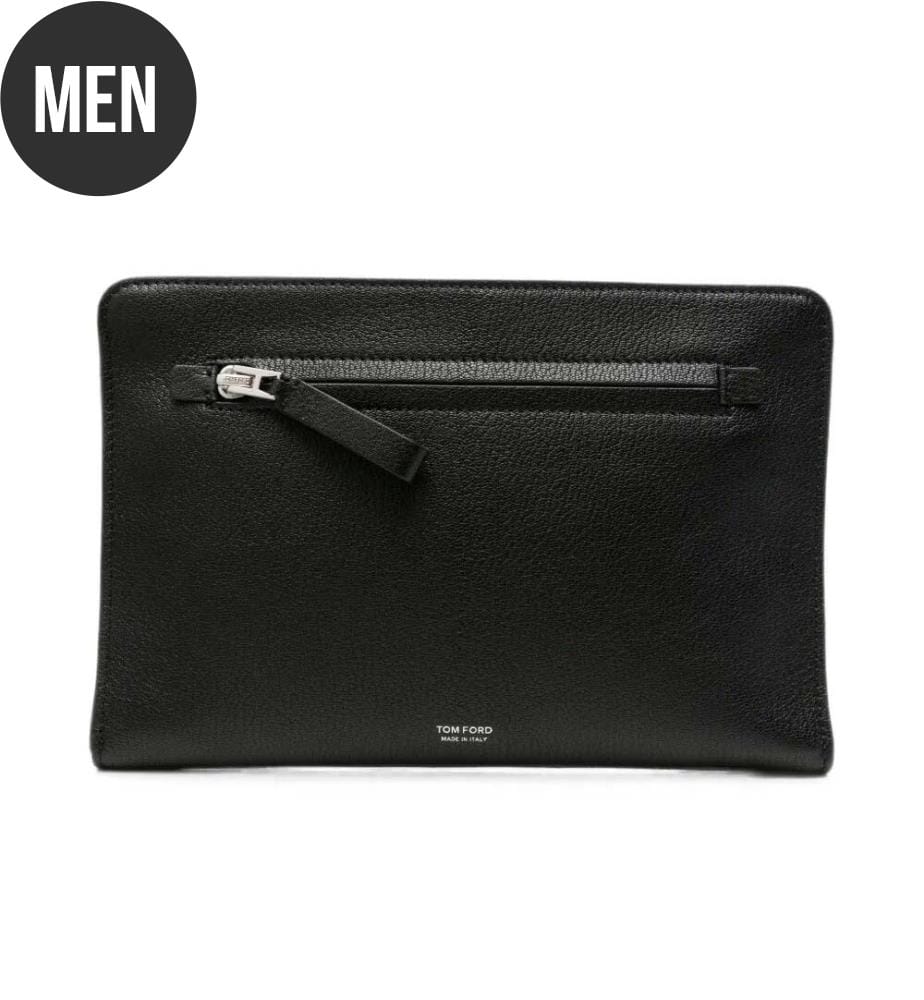 Portefeuille Victor en cuir de chèvre grainé brillant - Noir