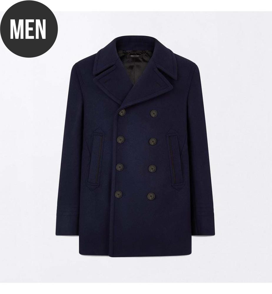 Cappotto da marinaio in feltro morbido - Blu navy
