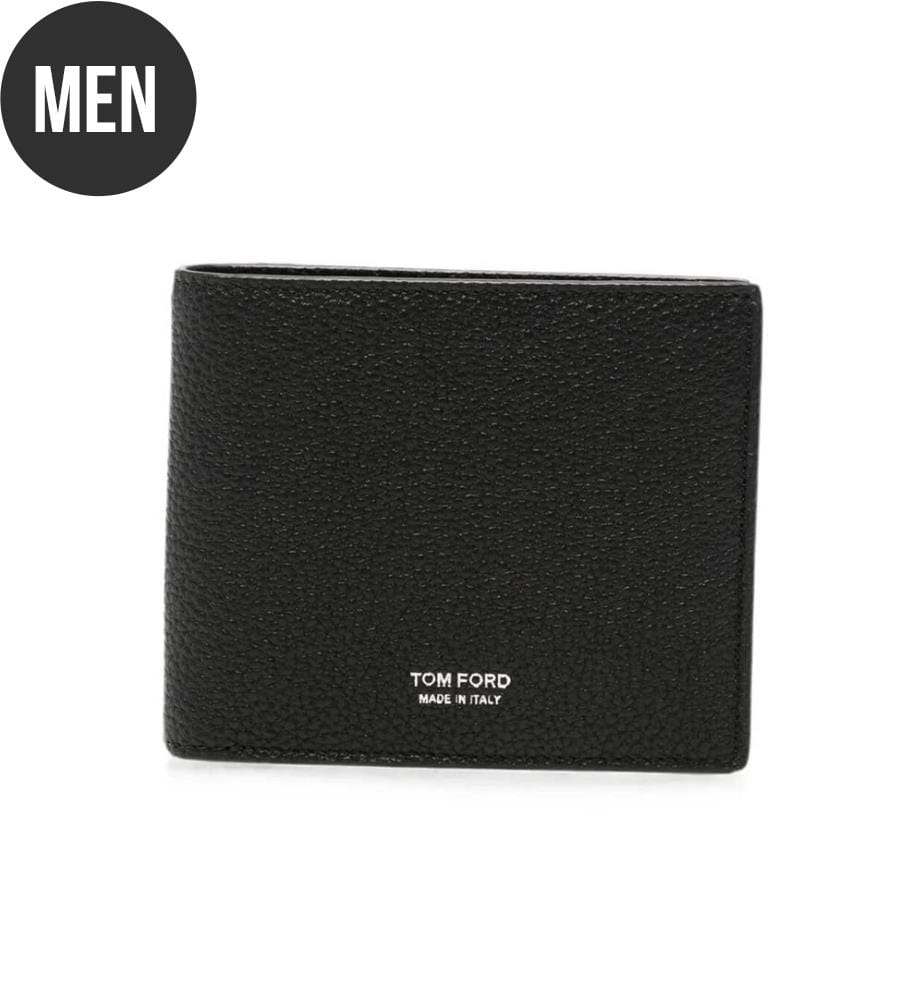 Klassische Brieftasche aus genarbtem Leder – Schwarz