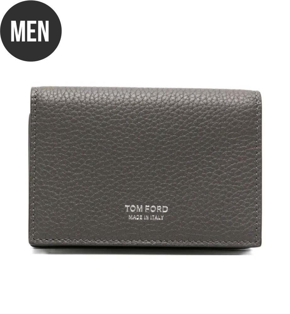 Porte-cartes de visite T Line en cuir grainé souple - Gris fumé