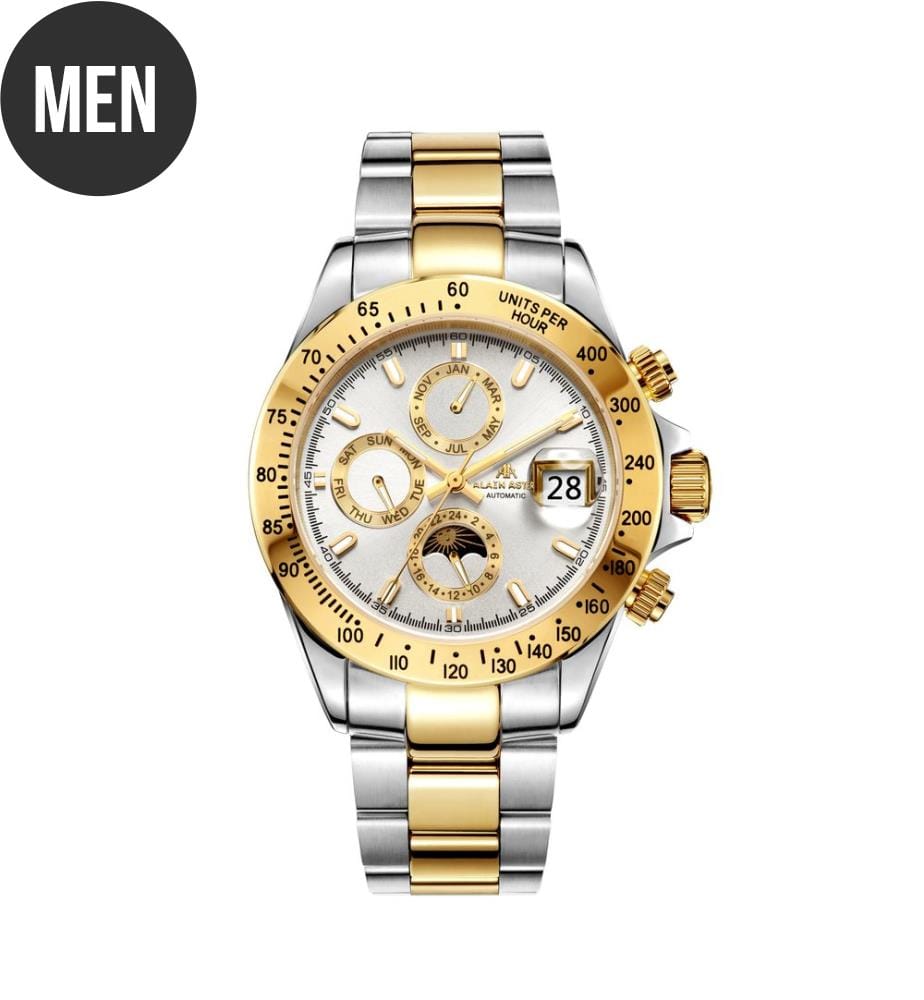 Automatische Uhr Commander - Silbernes Gold