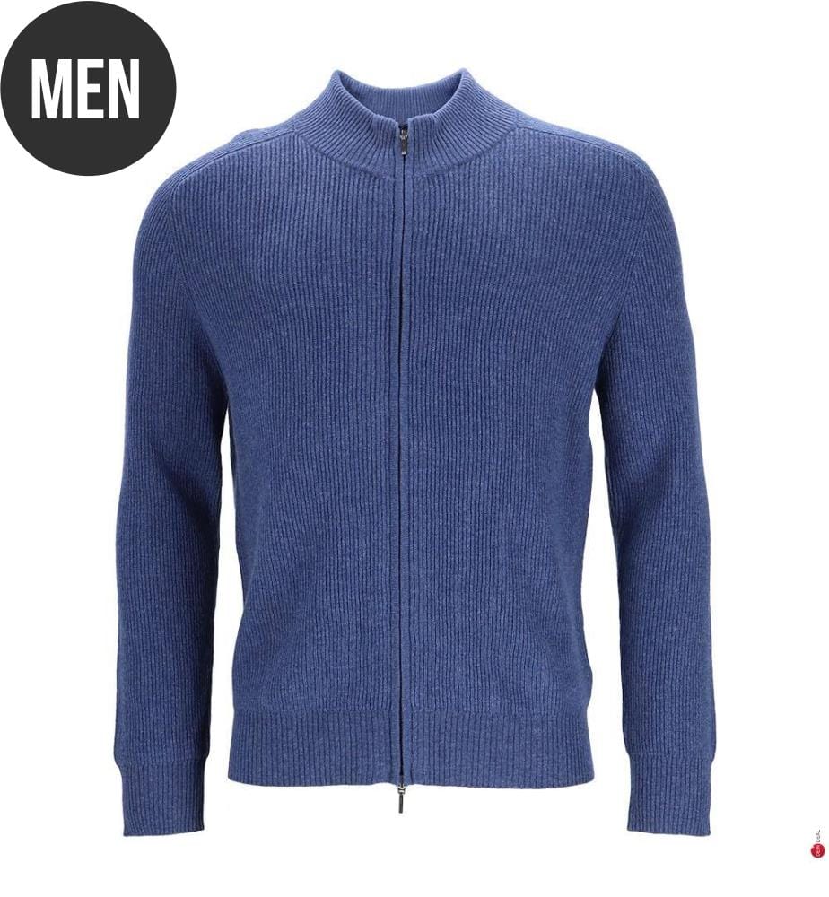 Strickjacke mit Reissverschluss – Blau