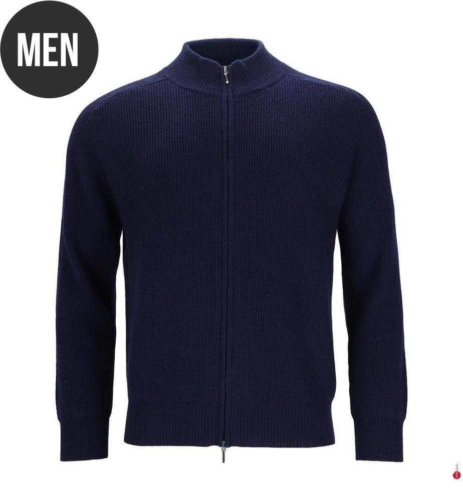 Strickjacke mit Reissverschluss – Marineblau