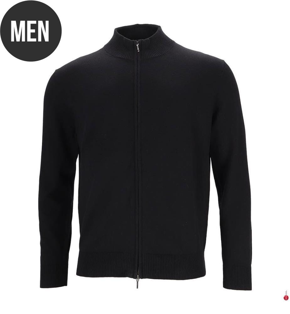 Strickjacke mit Reissverschluss – Schwarz