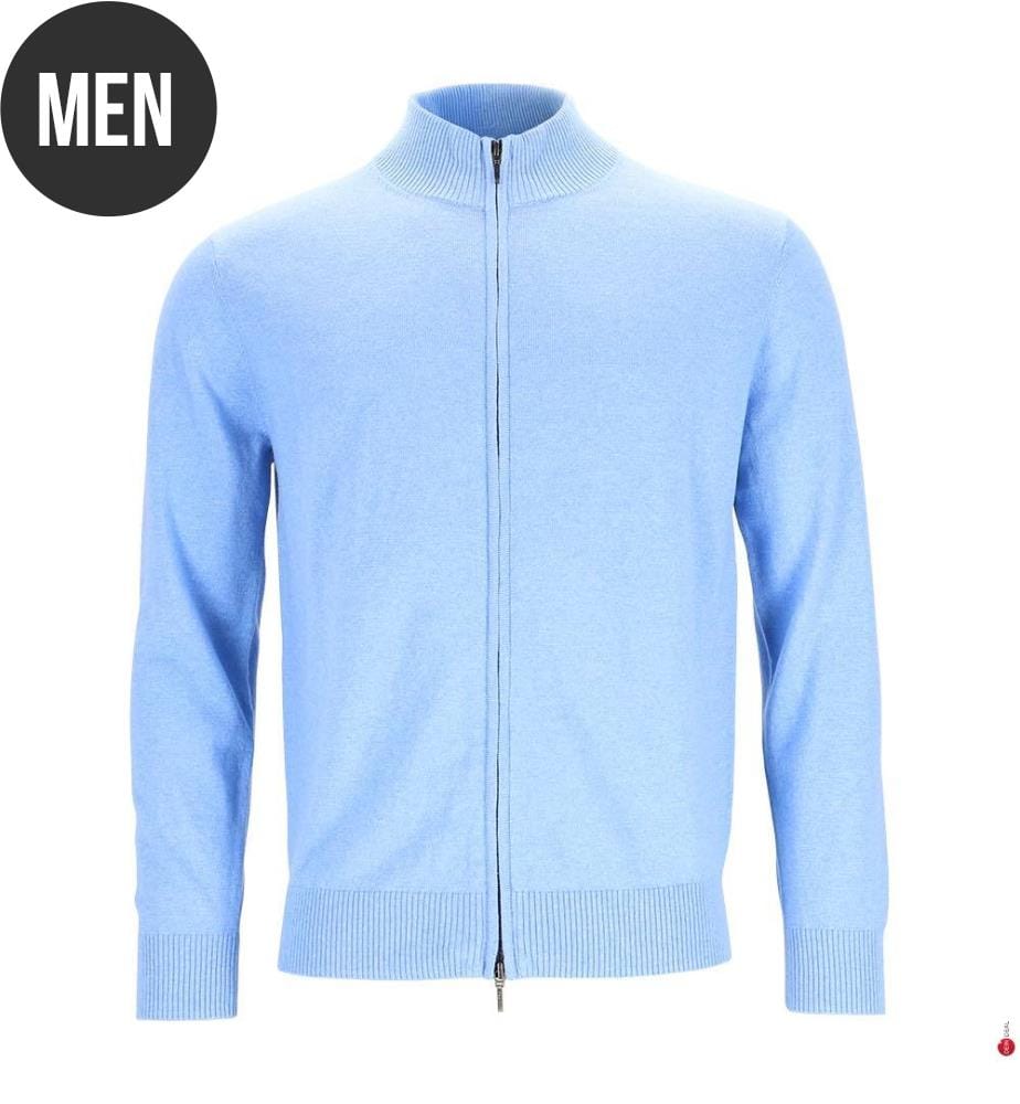 Strickjacke mit Reissverschluss – Hellblau