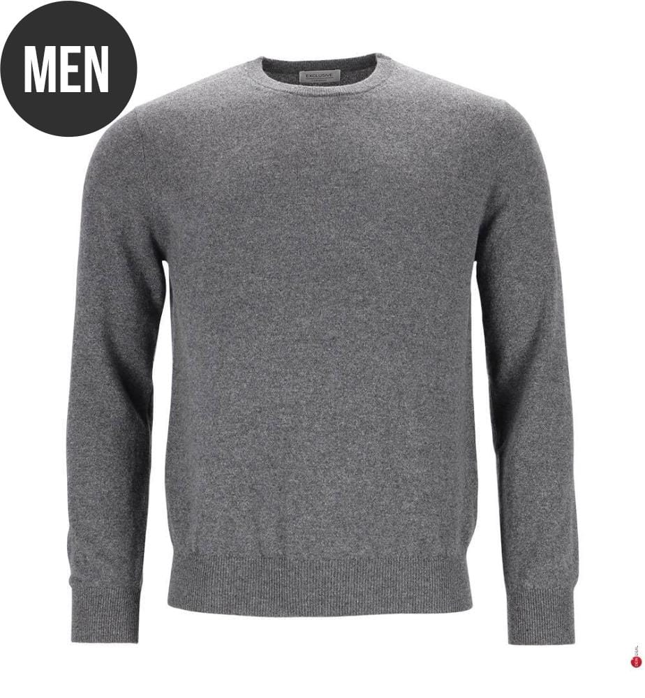 Grauer Pullover mit Rundhalsausschnitt