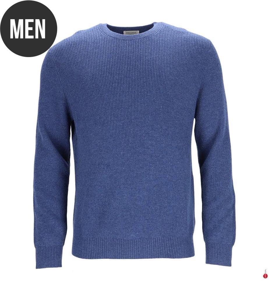 English ribbed round-neck jumper – Blue