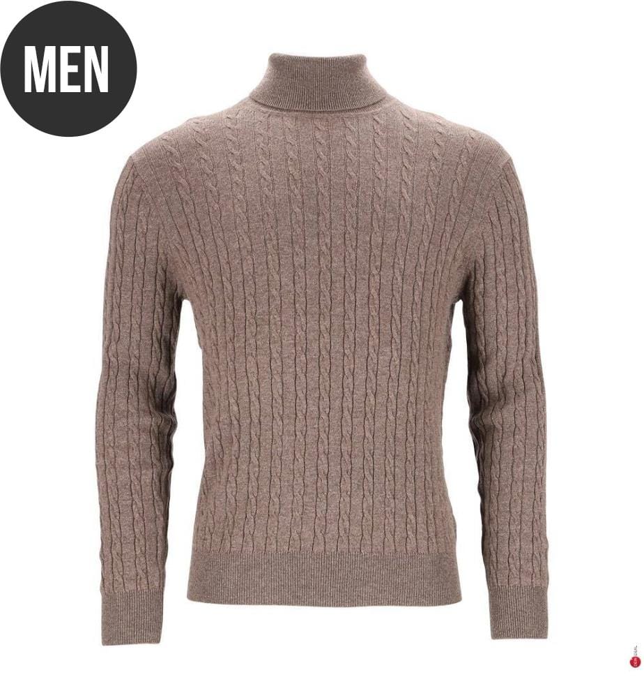 Pull col roulé - Brun