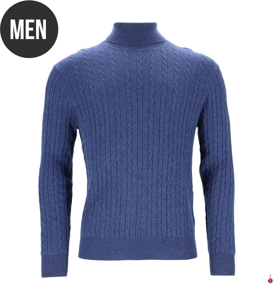 Pull col roulé - Bleu