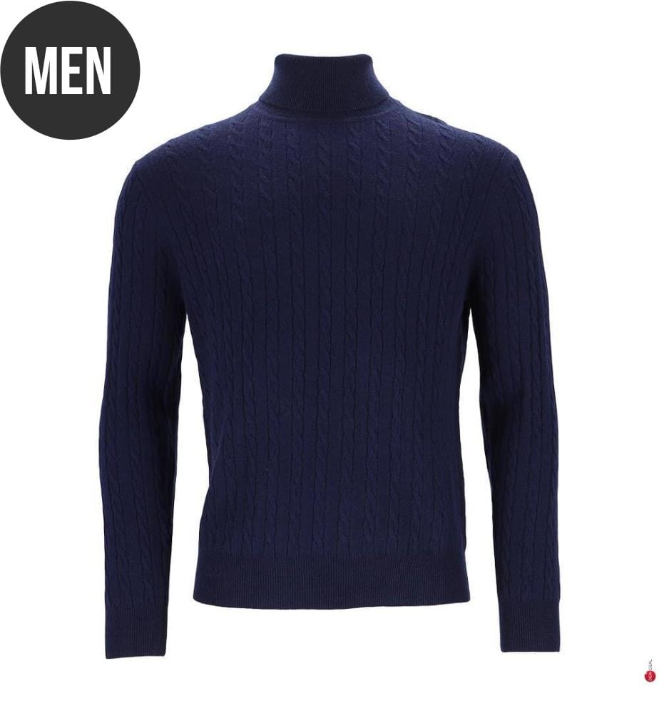 Pull col roulé - Bleu marine