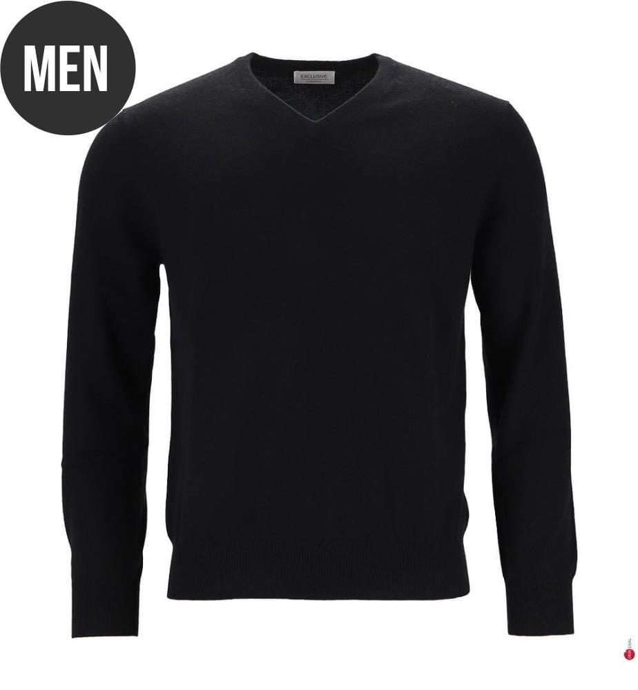 Pullover mit V-Ausschnitt – Schwarz