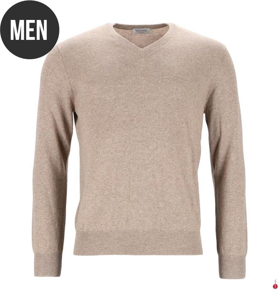 Pullover mit V-Ausschnitt – Beige