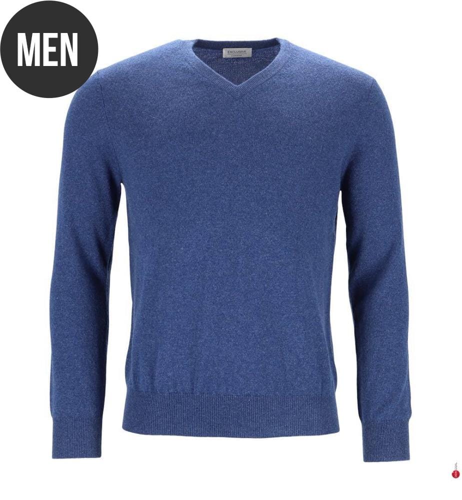 Pullover mit V-Ausschnitt – Blau