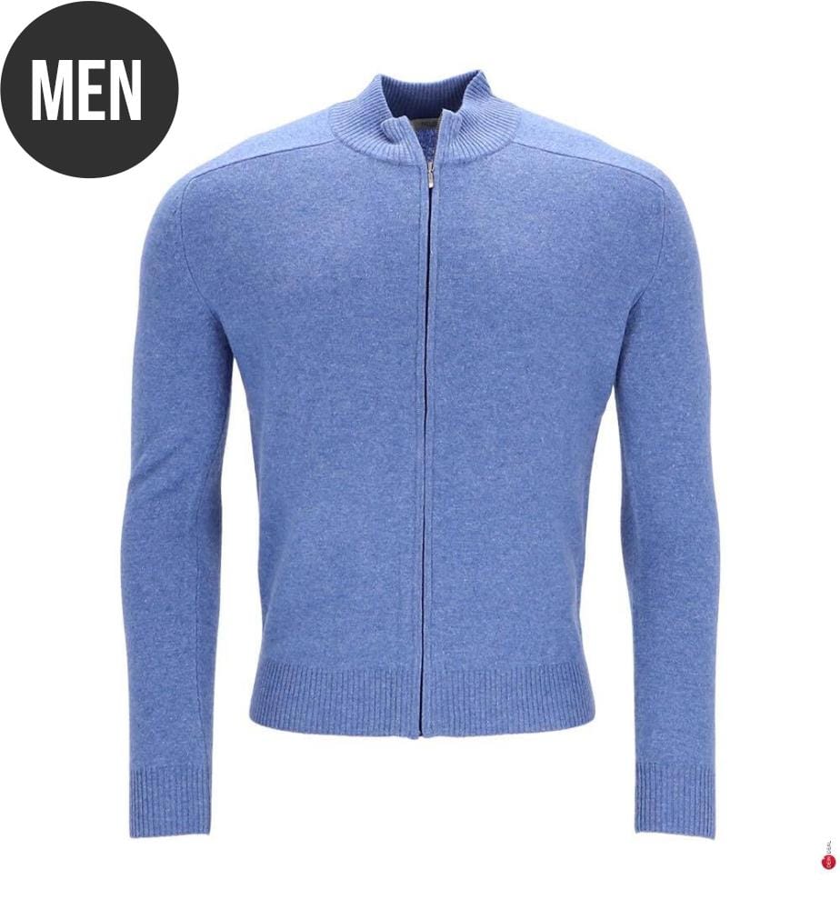 Langärmelige Strickjacke mit Reissverschluss – Blau