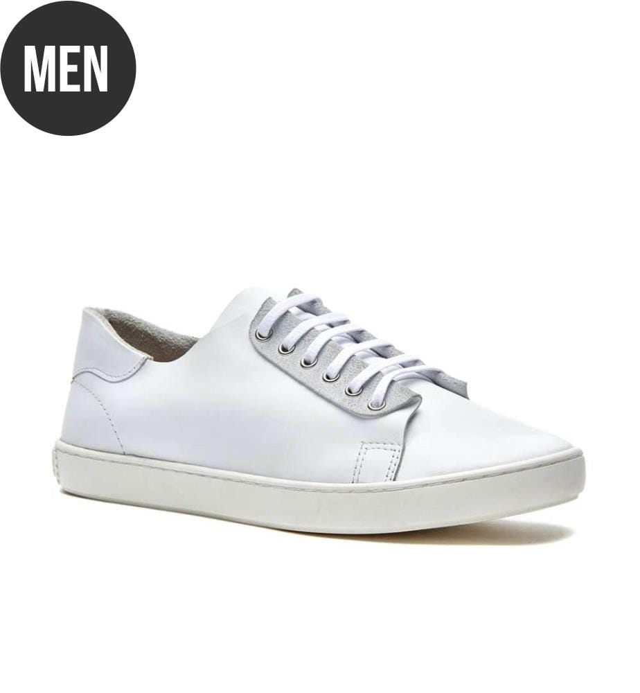 Turnschuhe aus Leder mit anatomisch geformtem Korkfussbett - Weiss
