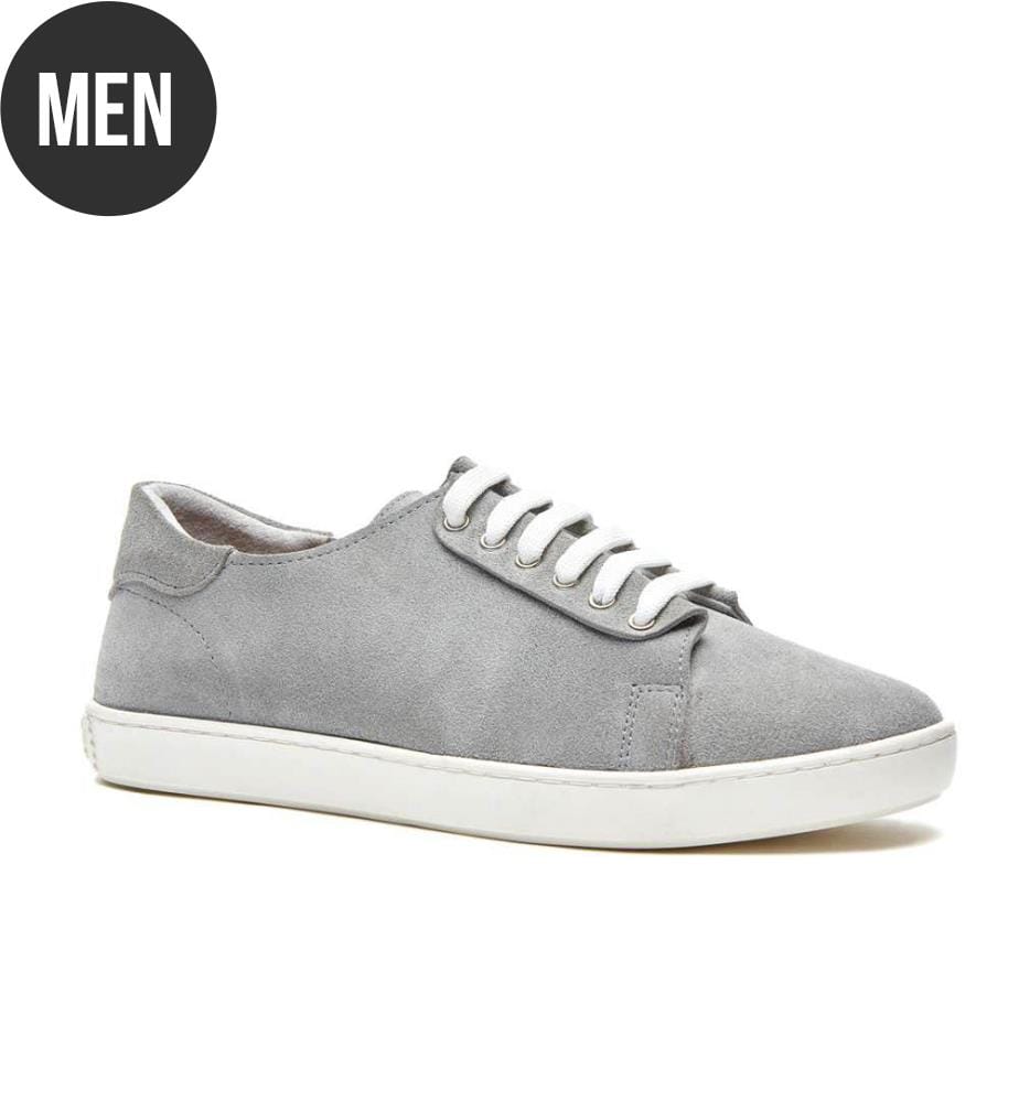 Sneakers aus Leder mit anatomisch geformtem Korkfussbett - Grau-Wildleder